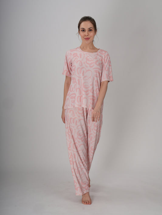 Soft Pink Seam PJ Set